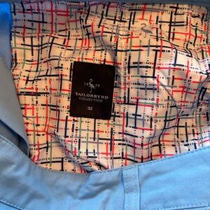 TailorByrd Blue Shorts with embroidered flamingos sz 32